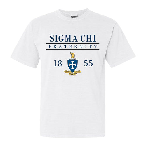 Sigma Chi Comfort Colors T-Shirt - Sig Chi Large Crest Shirt - Kite and Crest
