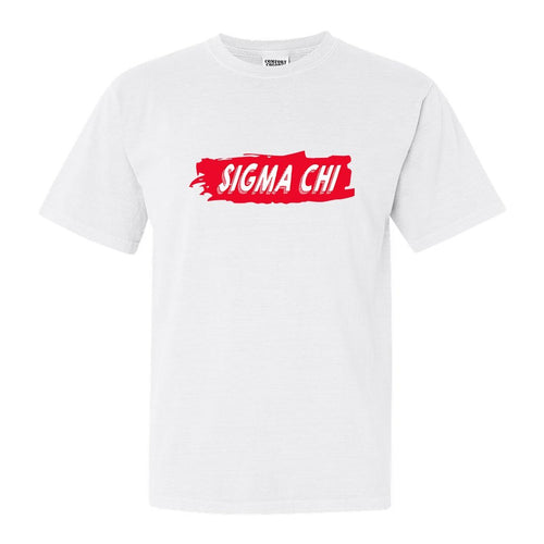 Sigma Chi Comfort Colors T-Shirt - Sig Chi Red Slash Shirt - Kite and Crest