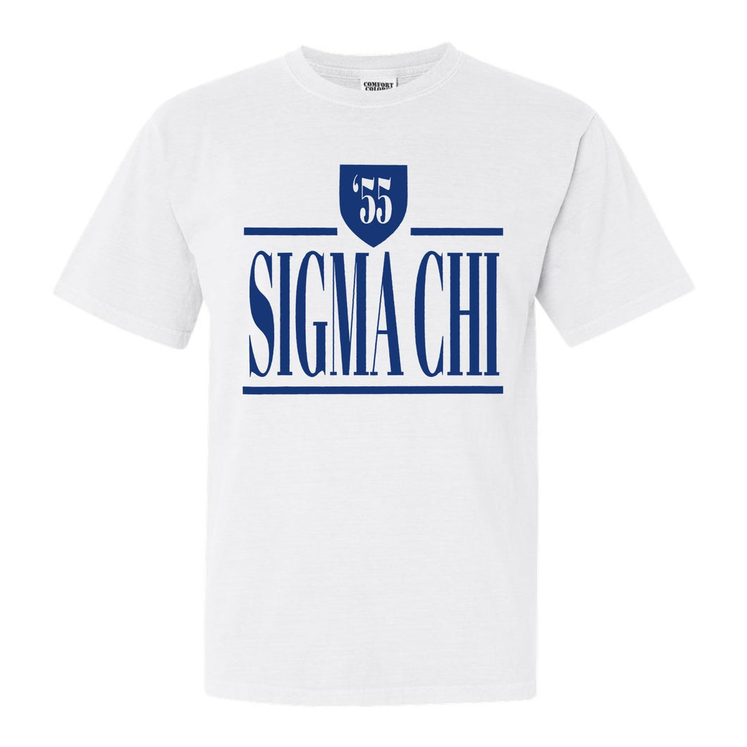 Sigma Chi Comfort Colors T-Shirt - Sig Chi Shield Shirt - Kite and Crest