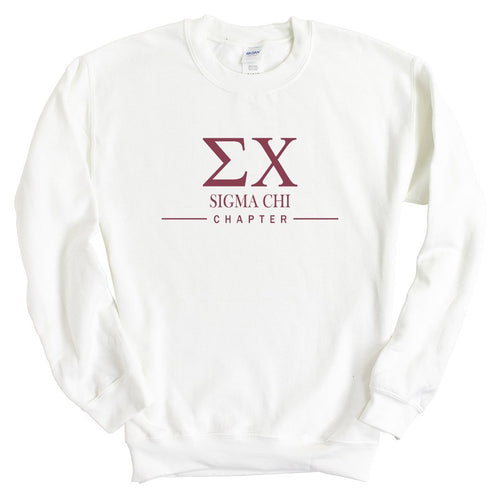 Sigma Chi Sweatshirt - Sigma Chi Basic Lined Crewneck Sweatshirt - Kite and Crest