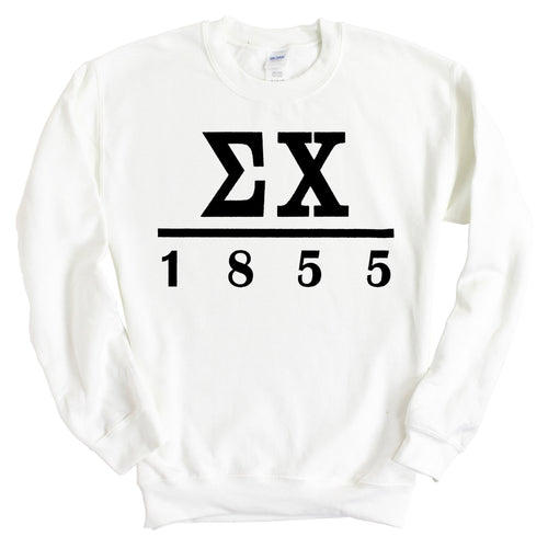 Sigma Chi Sweatshirt - Sigma Chi Black Letters Crewneck Sweatshirt - Kite and Crest