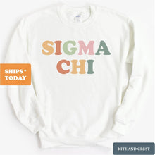 Load image into Gallery viewer, Sigma Chi Sweatshirt - Sigma Chi Bright and Colorful Crewneck Sweatshirt - Kite and Crest
