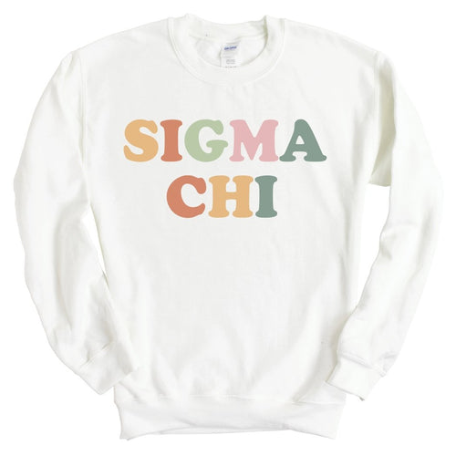 Sigma Chi Sweatshirt - Sigma Chi Bright and Colorful Crewneck Sweatshirt - Kite and Crest