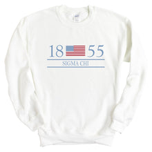 Load image into Gallery viewer, Sigma Chi Sweatshirt - Sigma Chi Flag Year Crewneck Sweatshirt - Kite and Crest
