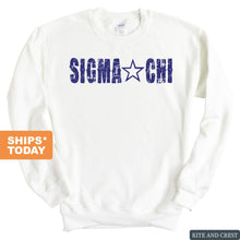 Load image into Gallery viewer, Sigma Chi Sweatshirt - Sigma Chi Fraternal Star Crewneck Sweatshirt - Kite and Crest
