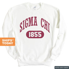 Load image into Gallery viewer, Sigma Chi Sweatshirt - Sigma Chi Large Athletic Crewneck Sweatshirt - Kite and Crest
