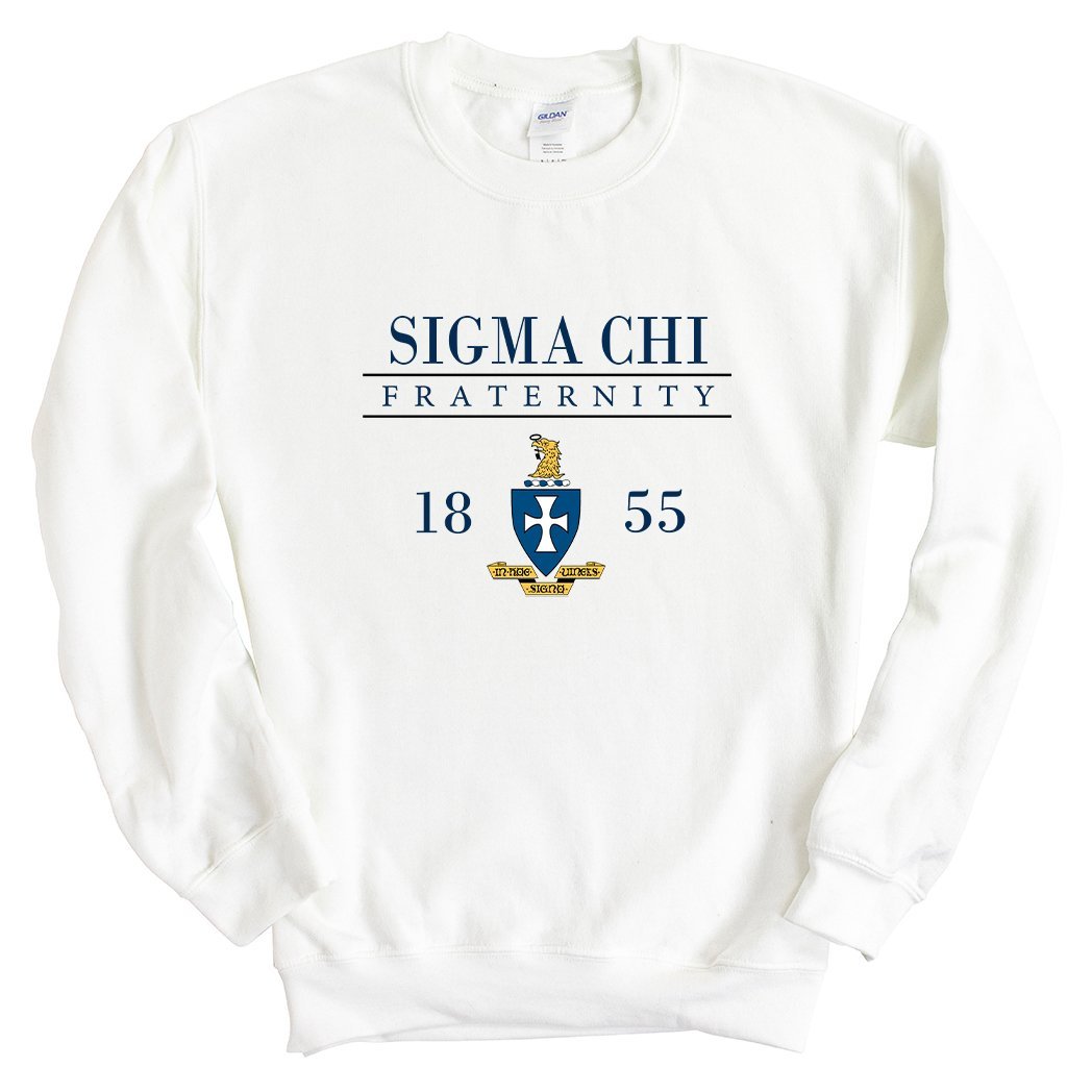 Sigma Chi Sweatshirt - Sigma Chi Large Crest Crewneck Sweatshirt - Kite and Crest