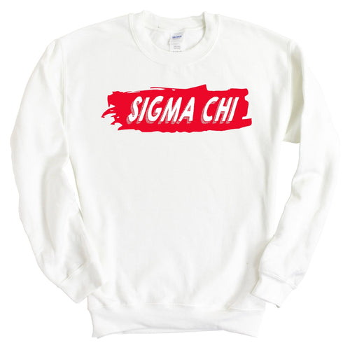 Sigma Chi Sweatshirt - Sigma Chi Red Slash Crewneck Sweatshirt - Kite and Crest