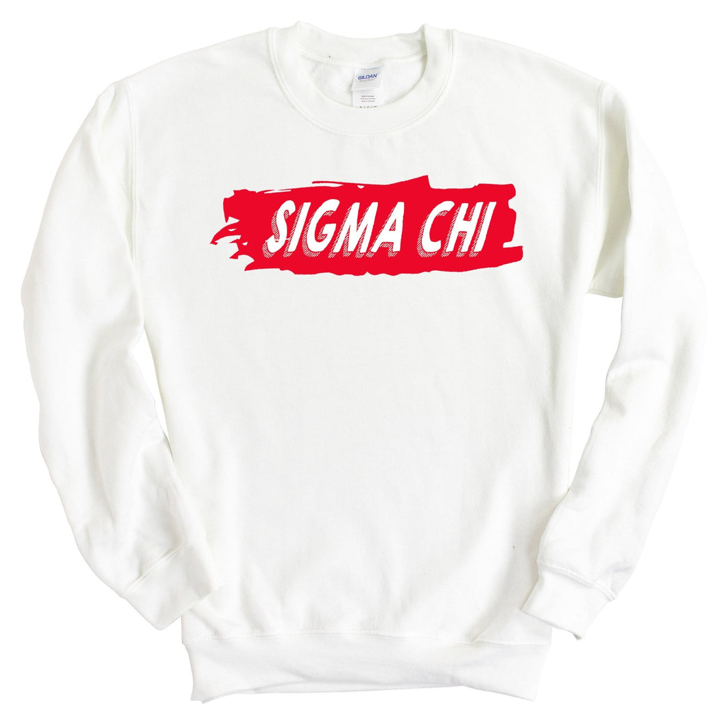 Sigma Chi Sweatshirt - Sigma Chi Red Slash Crewneck Sweatshirt - Kite and Crest