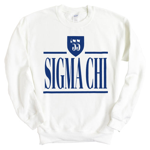 Sigma Chi Sweatshirt - Sigma Chi Shield Crewneck Sweatshirt - Kite and Crest