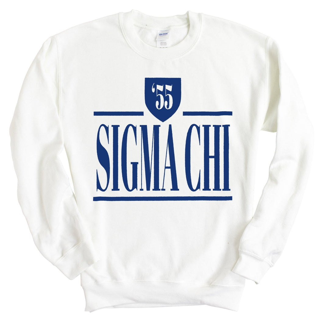 Sigma Chi Sweatshirt - Sigma Chi Shield Crewneck Sweatshirt - Kite and Crest