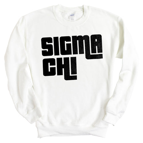 Sigma Chi Sweatshirt - Sigma Chi Stacked Letters Crewneck Sweatshirt - Kite and Crest