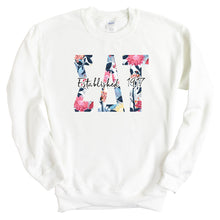 Load image into Gallery viewer, Sigma Delta Tau (Sig Delt) Floral Block Sorority Crewneck Sweatshirt - Kite and Crest
