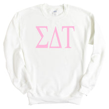 Load image into Gallery viewer, Sigma Delta Tau (Sig Delt) Very Pink Sorority Crewneck Sweatshirt - Kite and Crest
