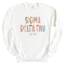 Load image into Gallery viewer, Sigma Delta Tau Sweatshirt - Sig Delt Cooper Crewneck Sweatshirt - Kite and Crest
