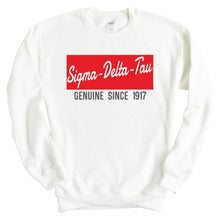 Load image into Gallery viewer, Sigma Delta Tau Sweatshirt - Sig Delt Genuine Sorority Crewneck Sweatshirt - Kite and Crest
