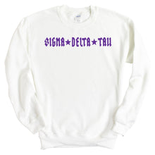 Load image into Gallery viewer, Sigma Delta Tau Sweatshirt | Sig Delt Rock Star Crewneck Sweatshirt | Sigma Delta Tau Sorority Gift Idea - Kite and Crest
