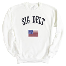 Load image into Gallery viewer, Sigma Delta Tau Sweatshirt - Sig Delt USA Crewneck Sweatshirt - Kite and Crest
