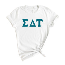 Load image into Gallery viewer, Sigma Delta Tau T-Shirt | Sig Delt Basic Large Letters Shirt | Sigma Delta Tau Sorority Gift Idea - Kite and Crest
