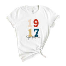 Load image into Gallery viewer, Sigma Delta Tau T-Shirt | Sig Delt Colorful Year Shirt | Sigma Delta Tau Sorority Gift Idea - Kite and Crest
