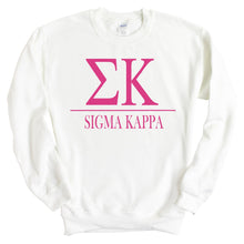 Load image into Gallery viewer, Sigma Kappa Big Letters Sorority Crewneck Sweatshirt - Kite and Crest
