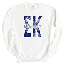 Load image into Gallery viewer, Sigma Kappa Blue Floral Sorority Crewneck Sweatshirt - Kite and Crest
