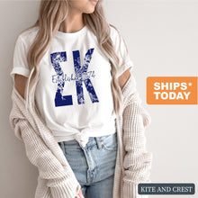 Load image into Gallery viewer, Sigma Kappa Blue Floral Sorority T-Shirt Shirt Tee - Kite and Crest
