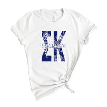 Load image into Gallery viewer, Sigma Kappa Blue Floral Sorority T-Shirt Shirt Tee - Kite and Crest
