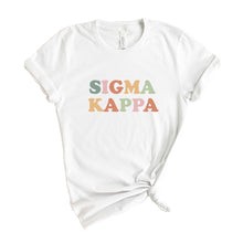 Load image into Gallery viewer, Sigma Kappa Bright and Colorful Sorority T-Shirt Shirt Tee - Kite and Crest
