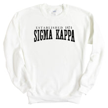 Load image into Gallery viewer, Sigma Kappa Established Sorority Crewneck Sweatshirt - Kite and Crest
