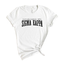 Load image into Gallery viewer, Sigma Kappa Established Sorority T-Shirt Shirt Tee - Kite and Crest
