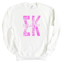 Load image into Gallery viewer, Sigma Kappa Pink Floral Sorority Crewneck Sweatshirt - Kite and Crest
