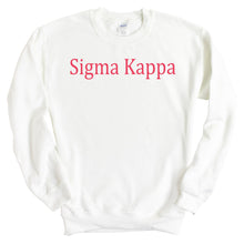 Load image into Gallery viewer, Sigma Kappa Sweatshirt | Sigma Kappa Basic Written Crewneck Sweatshirt | Sigma Kappa Sorority Gift Idea - Kite and Crest
