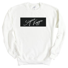 Load image into Gallery viewer, Sigma Kappa Sweatshirt - Sigma Kappa Black Box Crewneck Sweatshirt - Kite and Crest
