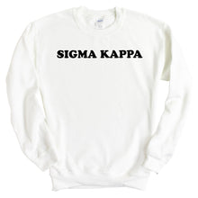 Load image into Gallery viewer, Sigma Kappa Sweatshirt - Sigma Kappa Block Name Crewneck Sweatshirt - Kite and Crest
