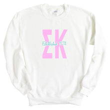 Load image into Gallery viewer, Sigma Kappa Sweatshirt - Sigma Kappa Bright Retro Crewneck Sweatshirt - Kite and Crest
