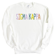 Load image into Gallery viewer, Sigma Kappa Sweatshirt - Sigma Kappa Colorful Lined Crewneck Sweatshirt - Kite and Crest
