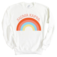 Load image into Gallery viewer, Sigma Kappa Sweatshirt - Sigma Kappa Colorful Rainbow Crewneck Sweatshirt - Kite and Crest
