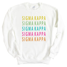 Load image into Gallery viewer, Sigma Kappa Sweatshirt - Sigma Kappa Modern Stacked Crewneck Sweatshirt - Kite and Crest
