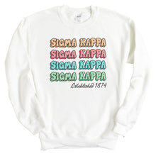 Load image into Gallery viewer, Sigma Kappa Sweatshirt - Sigma Kappa Stencil Crewneck Sweatshirt - Kite and Crest
