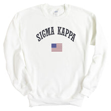 Load image into Gallery viewer, Sigma Kappa Sweatshirt - Sigma Kappa USA Crewneck Sweatshirt - Kite and Crest
