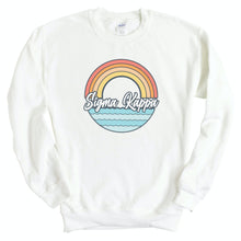 Load image into Gallery viewer, Sigma Kappa Sweatshirt - Sigma Kappa Wavy Rainbow Crewneck Sweatshirt - Kite and Crest
