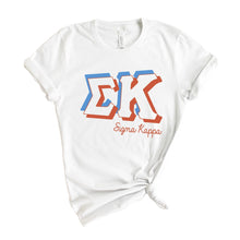 Load image into Gallery viewer, Sigma Kappa T-shirt - Sigma Kappa (SK) American Colored Tee - Kite and Crest
