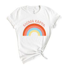 Load image into Gallery viewer, Sigma Kappa T-shirt - Sigma Kappa (SK) Colorful Rainbow Tee - Kite and Crest
