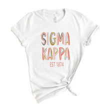 Load image into Gallery viewer, Sigma Kappa T-shirt - Sigma Kappa (SK) Cooper Tee - Kite and Crest
