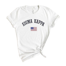 Load image into Gallery viewer, Sigma Kappa T-shirt - Sigma Kappa (SK) USA Tee - Kite and Crest
