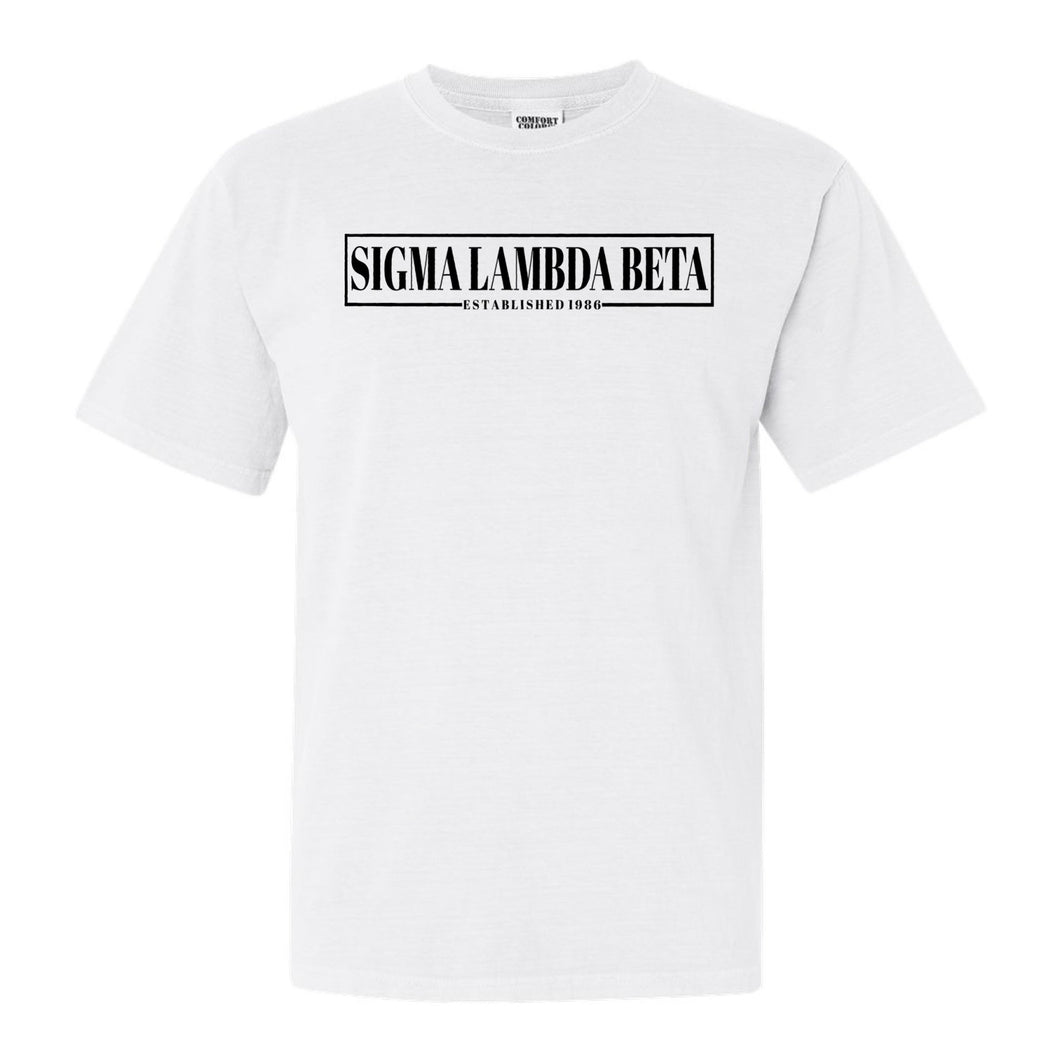 Sigma Lambda Beta Fraternal Block Comfort Colors T-Shirt - Fraternity Tee - Kite and Crest