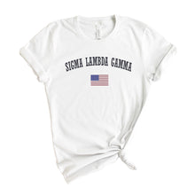 Load image into Gallery viewer, Sigma Lambda Gamma USA T-shirt - Kite and Crest
