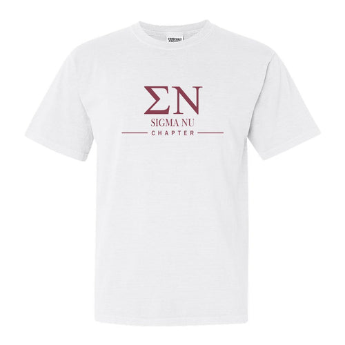 Sigma Nu Comfort Colors T-Shirt - Sigma Nu Basic Lined Shirt - Kite and Crest