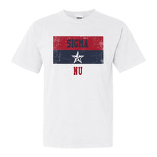 Load image into Gallery viewer, Sigma Nu Comfort Colors T-Shirt - Sigma Nu Colorful Stripe Shirt - Kite and Crest
